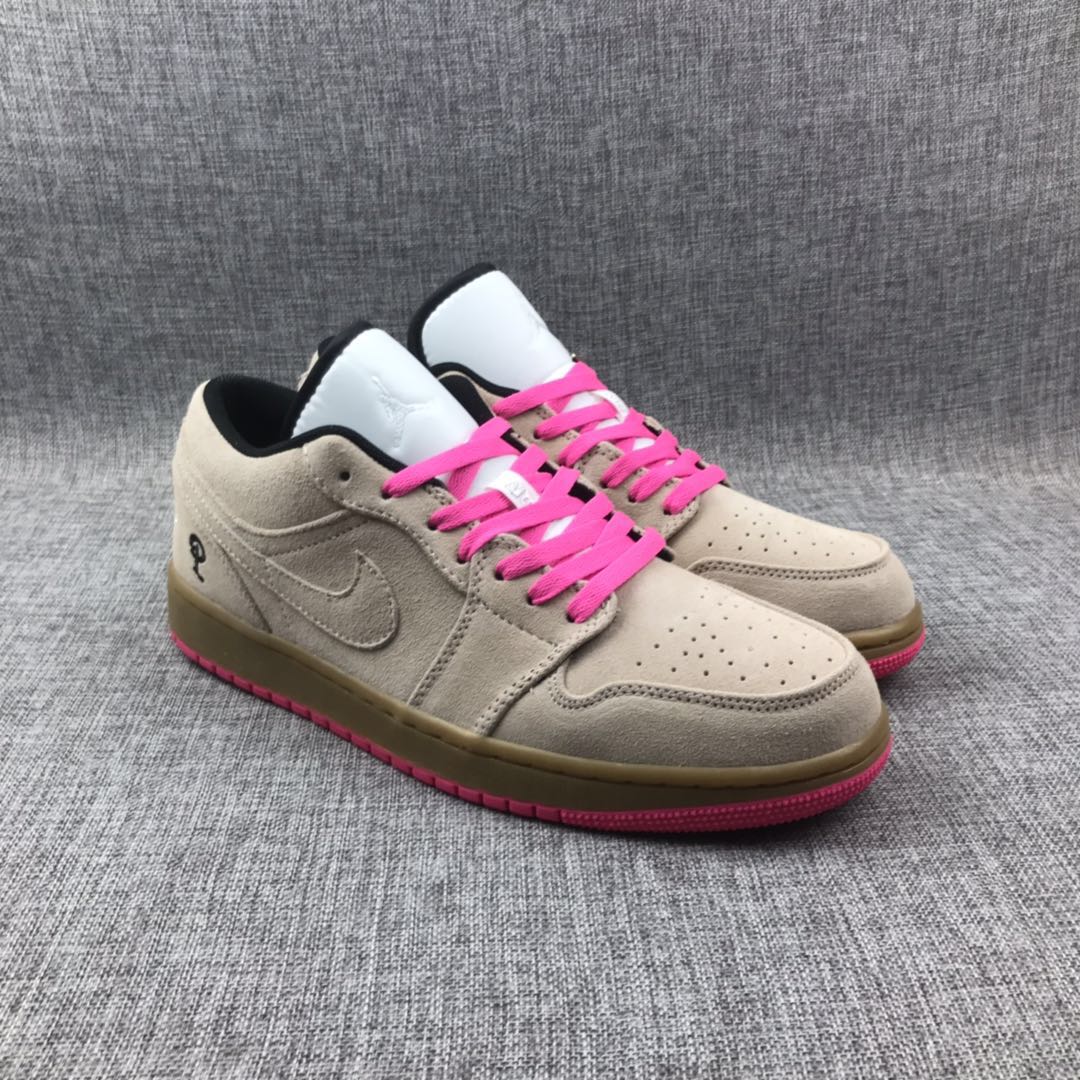 Air Jordan 1 Low Suede Beige Pink Shoes